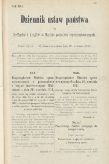 Dziennik Ustaw Państwa dla Królestw i Krajów w Radzie Państwa Reprezentowanych. 1914, nr 145