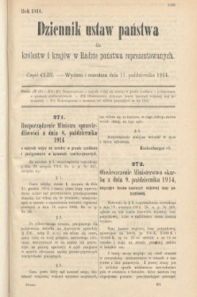 Dziennik Ustaw Państwa dla Królestw i Krajów w Radzie Państwa Reprezentowanych. 1914, nr 153