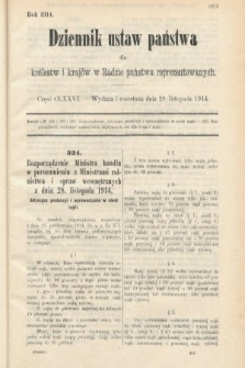 Dziennik Ustaw Państwa dla Królestw i Krajów w Radzie Państwa Reprezentowanych. 1914, nr 176