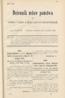 Dziennik Ustaw Państwa dla Królestw i Krajów w Radzie Państwa Reprezentowanych. 1914, nr 178