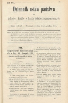 Dziennik Ustaw Państwa dla Królestw i Krajów w Radzie Państwa Reprezentowanych. 1914, nr 180