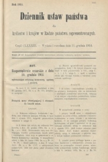 Dziennik Ustaw Państwa dla Królestw i Krajów w Radzie Państwa Reprezentowanych. 1914, nr 183