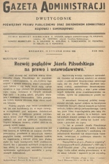 Gazeta Administracji : dwutygodnik poświęcony prawu publicznemu oraz zagadnieniom administracji rządowej i samorządowej. 1936, nr 2