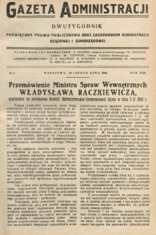 Gazeta Administracji : dwutygodnik poświęcony prawu publicznemu oraz zagadnieniom administracji rządowej i samorządowej. 1936, nr 4