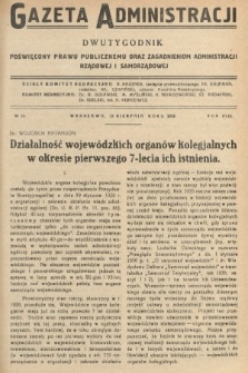 Gazeta Administracji : dwutygodnik poświęcony prawu publicznemu oraz zagadnieniom administracji rządowej i samorządowej. 1936, nr 16