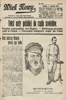 Wiek Nowy : popularny dziennik ilustrowany. 1920, nr 5761