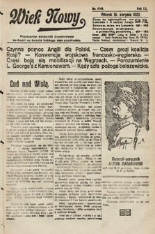 Wiek Nowy : popularny dziennik ilustrowany. 1920, nr 5763
