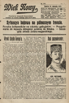 Wiek Nowy : popularny dziennik ilustrowany. 1920, nr 5767