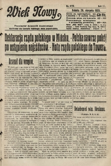 Wiek Nowy : popularny dziennik ilustrowany. 1920, nr 5779