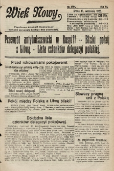 Wiek Nowy : popularny dziennik ilustrowany. 1920, nr 5794