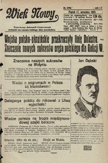Wiek Nowy : popularny dziennik ilustrowany. 1920, nr 5796