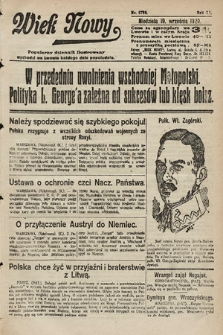 Wiek Nowy : popularny dziennik ilustrowany. 1920, nr 5798