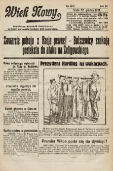 Wiek Nowy : popularny dziennik ilustrowany. 1920, nr 5874