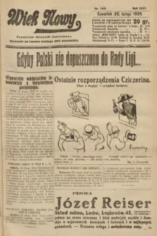 Wiek Nowy : popularny dziennik ilustrowany. 1926, nr 7401