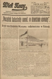 Wiek Nowy : popularny dziennik ilustrowany. 1926, nr 7402