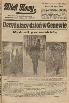 Wiek Nowy : popularny dziennik ilustrowany. 1926, nr 7417