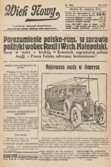 Wiek Nowy : popularny dziennik ilustrowany. 1922, nr 6380