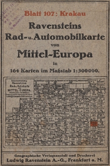Ravensteins Rad- und Automobilkarte von Mittel-Europa : Blatt 107 : Krakau