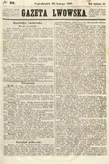 Gazeta Lwowska. 1862, nr 39