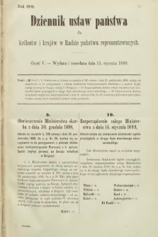 Dziennik Ustaw Państwa dla Królestw i Krajów w Radzie Państwa Reprezentowanych. 1899, cz. 5