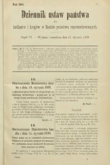 Dziennik Ustaw Państwa dla Królestw i Krajów w Radzie Państwa Reprezentowanych. 1899, cz. 6