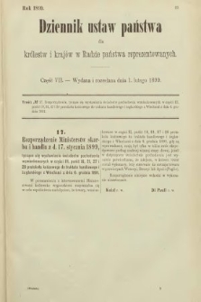 Dziennik Ustaw Państwa dla Królestw i Krajów w Radzie Państwa Reprezentowanych. 1899, cz. 7
