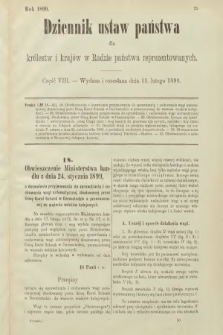 Dziennik Ustaw Państwa dla Królestw i Krajów w Radzie Państwa Reprezentowanych. 1899, cz. 8