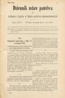 Dziennik Ustaw Państwa dla Królestw i Krajów w Radzie Państwa Reprezentowanych. 1899, cz. 32