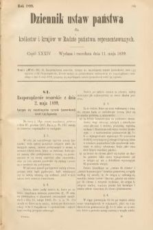 Dziennik Ustaw Państwa dla Królestw i Krajów w Radzie Państwa Reprezentowanych. 1899, cz. 34
