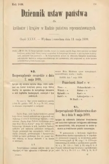 Dziennik Ustaw Państwa dla Królestw i Krajów w Radzie Państwa Reprezentowanych. 1899, cz. 35