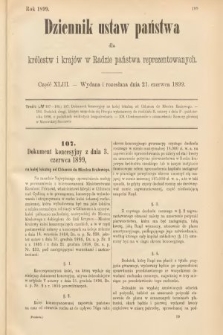 Dziennik Ustaw Państwa dla Królestw i Krajów w Radzie Państwa Reprezentowanych. 1899, cz. 43