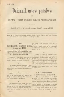 Dziennik Ustaw Państwa dla Królestw i Krajów w Radzie Państwa Reprezentowanych. 1899, cz. 44