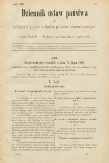 Dziennik Ustaw Państwa dla Królestw i Krajów w Radzie Państwa Reprezentowanych. 1899, cz. 48
