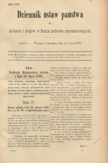 Dziennik Ustaw Państwa dla Królestw i Krajów w Radzie Państwa Reprezentowanych. 1899, cz. 50