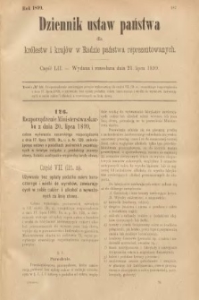 Dziennik Ustaw Państwa dla Królestw i Krajów w Radzie Państwa Reprezentowanych. 1899, cz. 52