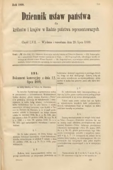 Dziennik Ustaw Państwa dla Królestw i Krajów w Radzie Państwa Reprezentowanych. 1899, cz. 57
