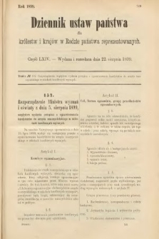 Dziennik Ustaw Państwa dla Królestw i Krajów w Radzie Państwa Reprezentowanych. 1899, cz. 64