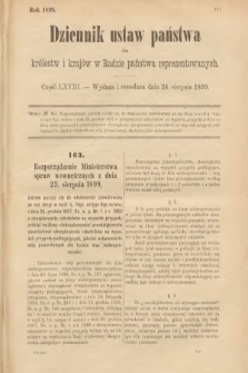 Dziennik Ustaw Państwa dla Królestw i Krajów w Radzie Państwa Reprezentowanych. 1899, cz. 68