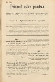 Dziennik Ustaw Państwa dla Królestw i Krajów w Radzie Państwa Reprezentowanych. 1899, cz. 69