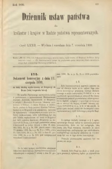 Dziennik Ustaw Państwa dla Królestw i Krajów w Radzie Państwa Reprezentowanych. 1899, cz. 72