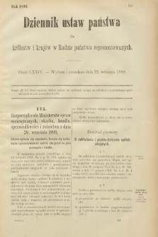 Dziennik Ustaw Państwa dla Królestw i Krajów w Radzie Państwa Reprezentowanych. 1899, cz. 74