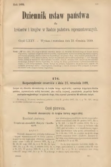 Dziennik Ustaw Państwa dla Królestw i Krajów w Radzie Państwa Reprezentowanych. 1899, cz. 75