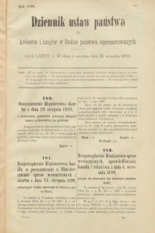 Dziennik Ustaw Państwa dla Królestw i Krajów w Radzie Państwa Reprezentowanych. 1899, cz. 76