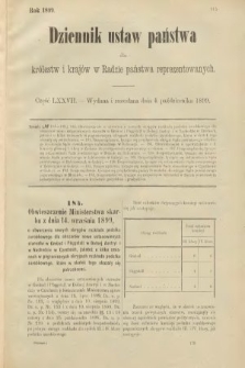 Dziennik Ustaw Państwa dla Królestw i Krajów w Radzie Państwa Reprezentowanych. 1899, cz. 77