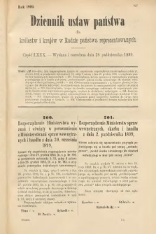 Dziennik Ustaw Państwa dla Królestw i Krajów w Radzie Państwa Reprezentowanych. 1899, cz. 80