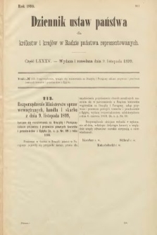 Dziennik Ustaw Państwa dla Królestw i Krajów w Radzie Państwa Reprezentowanych. 1899, cz. 85