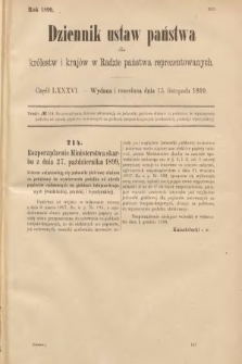 Dziennik Ustaw Państwa dla Królestw i Krajów w Radzie Państwa Reprezentowanych. 1899, cz. 86