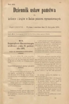 Dziennik Ustaw Państwa dla Królestw i Krajów w Radzie Państwa Reprezentowanych. 1899, cz. 88