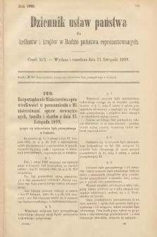 Dziennik Ustaw Państwa dla Królestw i Krajów w Radzie Państwa Reprezentowanych. 1899, cz. 91