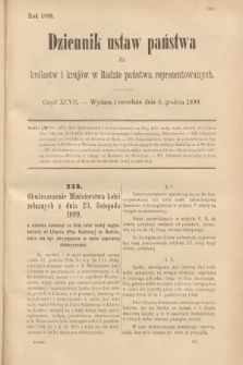 Dziennik Ustaw Państwa dla Królestw i Krajów w Radzie Państwa Reprezentowanych. 1899, cz. 97